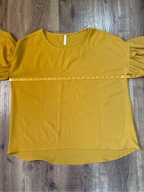 Red Lolly Women's Mustard Yellow Ruffle Sleeve Top Size L